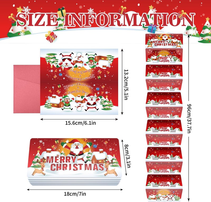 XiaosRen Red Christmas Envelope Money Holder with 10 Slots, Surprise Cash Gift Card Holders for Men Women Girls Boys Xmas Party Supplies - Image 2